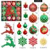 45Pcs Christmas Ball Set Luxury Xmas Balls With Snowflakes And Reindeer Christmas Tree Ornaments For Xmas Party Home Decoration