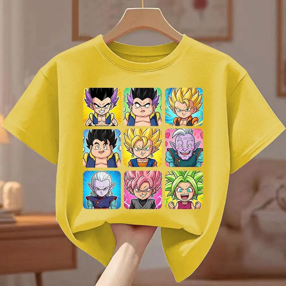 Personalized Anime Dragon Ball Cartoon Summer Childrens ShortSleeved Pure Cotton RoundNeck Loose TShirt