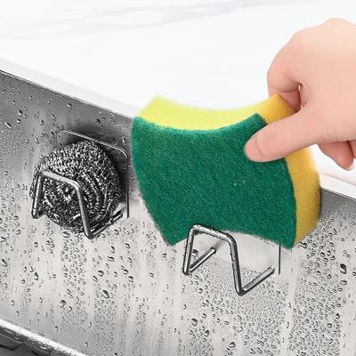 1-10 adet Paslanmaz Çelik Sünger Drenaj Rafı Mutfak Lavabo Duvar Askılı Depolama Rafı
