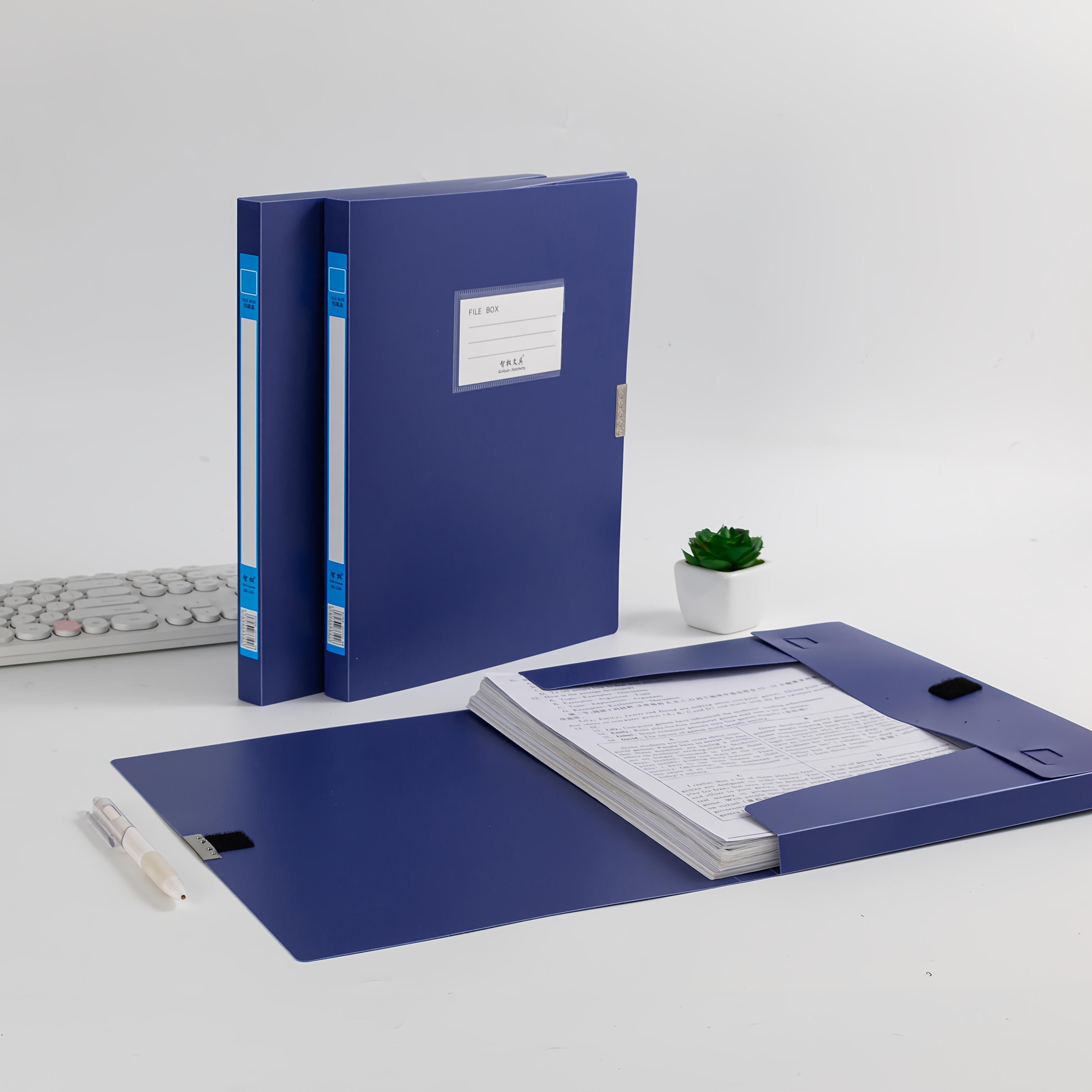 

3pcs A4 File Organizer Boxes - Durable, Foldable Plastic Storage for Documents, Contracts, Accounting Receipts & Personnel Files