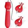 Three Point Breast Clamps Stimulator Nipple Clip Rose Shape Sucking Vibrator Sex Toys G-Spot Jumping Egg Vibrating for Female