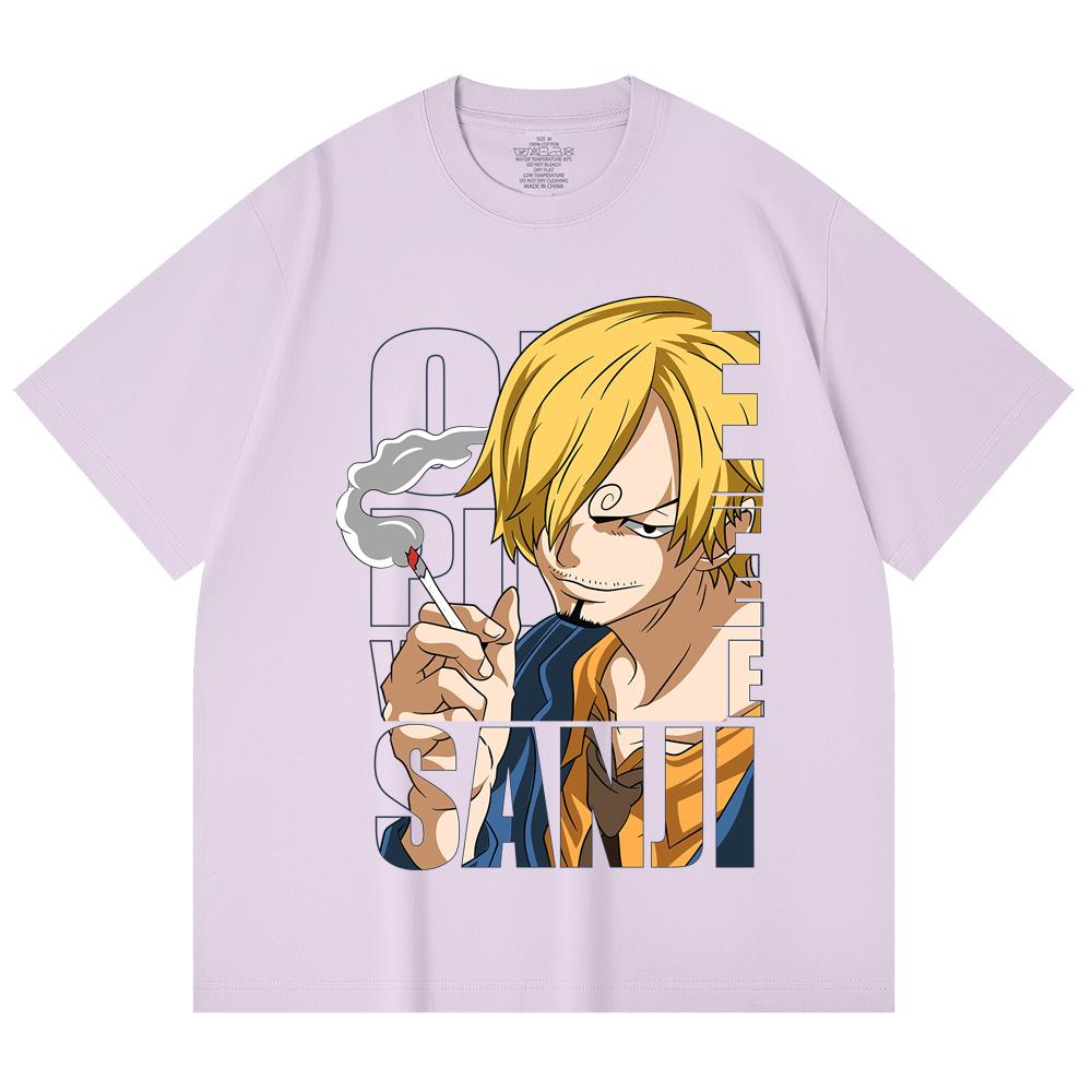T-shirt Unisex Pesante 100% Cotone 230 g/m² Pezzo Unico Stampa Sanji V62
