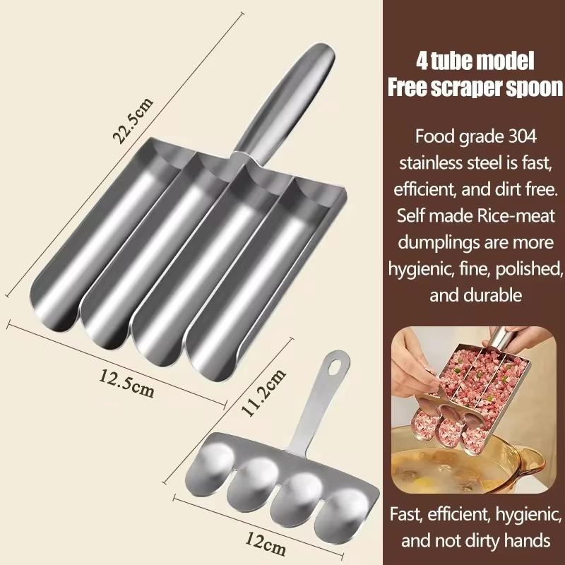304 Stainless Steel Meatball Scoop Maker Mold for Fish Beef Easy-Release Non-Stick Rice Ball Dumplings Maker DIY Kitchen Tools