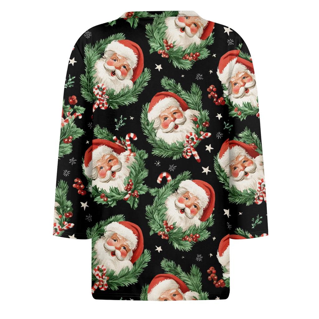 Women's Fashion Casual Round Neck 3/4 Sleeve Loose  Printed T-Shirt Ladies Top