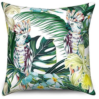 Hawaiian Pillowcase Parrot Tropical Plant Pillowcase Palm Leaf Pillowcase Cushion Cover Decorative Home Outdoor Courtyard