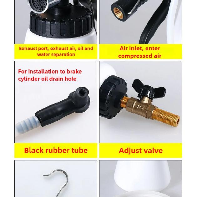 1 Set Car Brake Bleeder Hydraulic Pumping Fluid Pump Kit Oil Change Purge Tank Tubes Repair Tool Truck Motorcycle Accessories