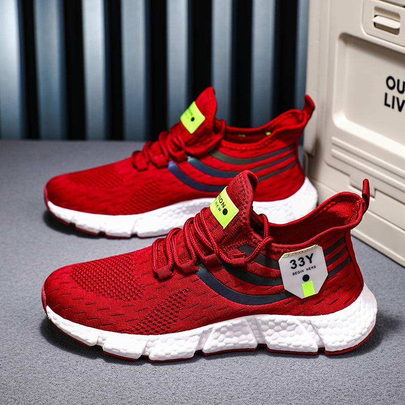 Cold sticky outdoor sports running shoes, multi-color optional breathable flying mesh shoes, light casual shoes