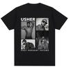 Singer Usher 2026 Past Present Future Tour T Shirt 90s Vintage Hip Hop ONeck Casual TShirt Unisex WoUnisex Loose Trendy Short Sleeve