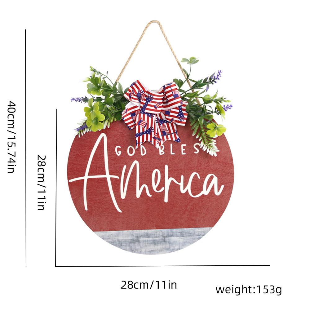 Round Wooden Exquisite Home Decor Sign For 4th Of July Featuring Colorful Imagery Patriotic