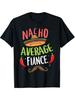 Camiseta Divertida com Bigode Mexicano Masculina Estampa de Pimenta Chili Slogan Manga Curta Casual Gola Redonda Preta para Festas Temáticas