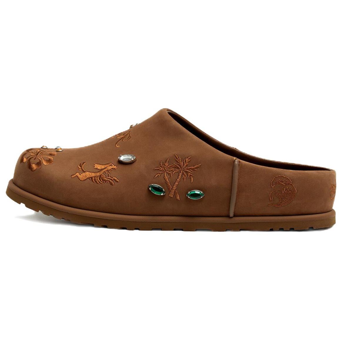 

Ugg X Randomevent Ozark Clog Comfortable Versatile Open-Toe Slippers Women slippers Brown 1184870-BRN 43