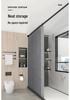 Magnetic No-Drill Waterproof Folding Shower Curtain Set for Bathroom Wet/Dry Separation