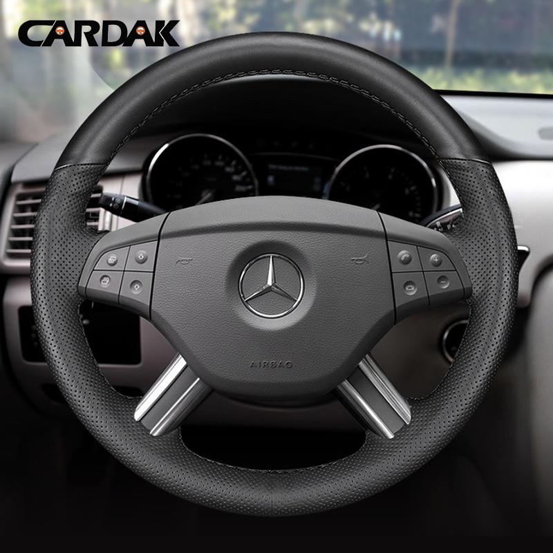 Car Steering Wheel Braid Cover Black Leather 100% Fit For Mercedes Benz W164 M-Class ML350 ML500 X164 GL-Class GL4