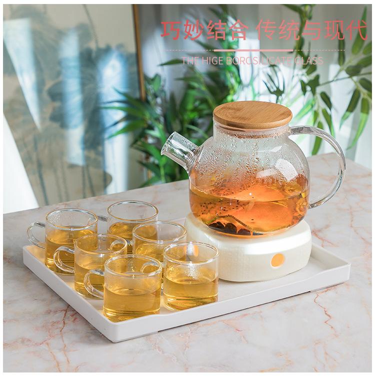 Keramik Blumentee-Set Blumentee-Tasse Glas Teekanne Hitzebeständiges Kerzenwärmset