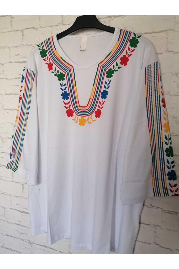 Damenbluse in großer Größe, perfekt für den Sommer, gekämmte Baumwolle, bequeme Bluse