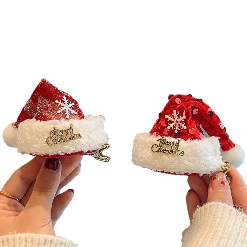 3D Christmas Hat Hairpin: Festive Bangs & Hair Clip