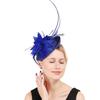 Royal Blue Boutique Banquet Mesh Top Hat Imitation Hemp Headgear Bridal Wedding Dress Mesh Feather