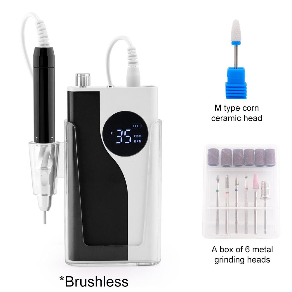 

BEPAN 35000RPM Brushless 85W Nail Drill Rechargeable Manicure Machine Cordless Nail File Pedicure Drilling Quiet Motor Handle Cable чорний