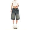 Women's Fashion Vintage High Waist 2000S Blue Denim Shorts Casual Men Jean Loose Fit Y2K Street Harajuku Style Baggy Shorts