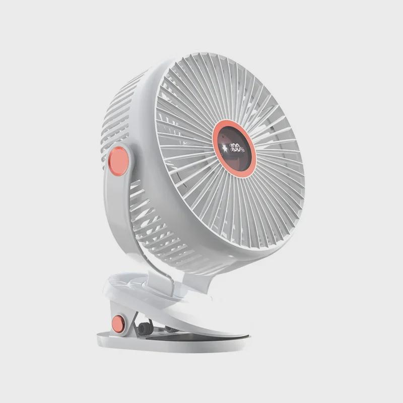8-Inch USB Atmosphere Light Clip Fan: Silent, High-Wind, Ideal for Home or Office Desktops.