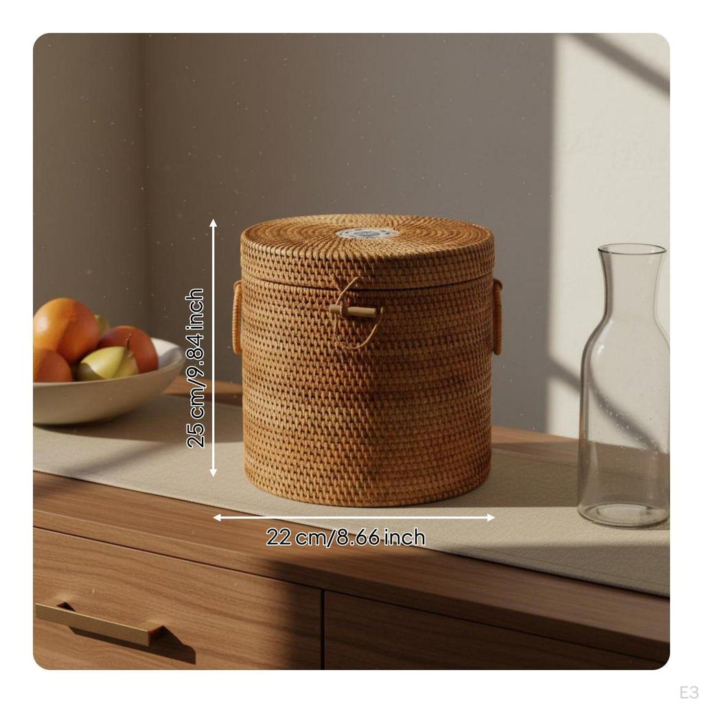 Rattan Storage Box Rustic Design Woven Fruit Bowl Versatile Weave Decorative for