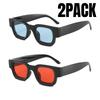 2PACK Small Rectangle Sunglasses Women Men Vintage Brand Designer Square Luxury Sun Glasses Shades Female Camber Concave Glasses
