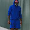 Men's Fleece Hoodie Shorts Two-piece Loose Solid Color Casual Sports Men's Suit