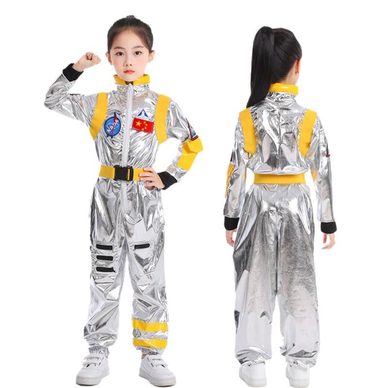 Kids' Silver Astronaut Jumpsuit - Space Suit Costume for Stage, Play, or "The Wandering Earth" COS Performance