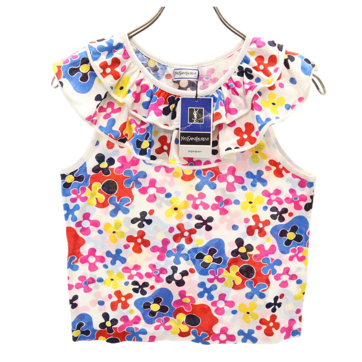 

YVES SAINT LAURENT unused Floral No sleeve T-shirt 140 Tagged Kid s Used