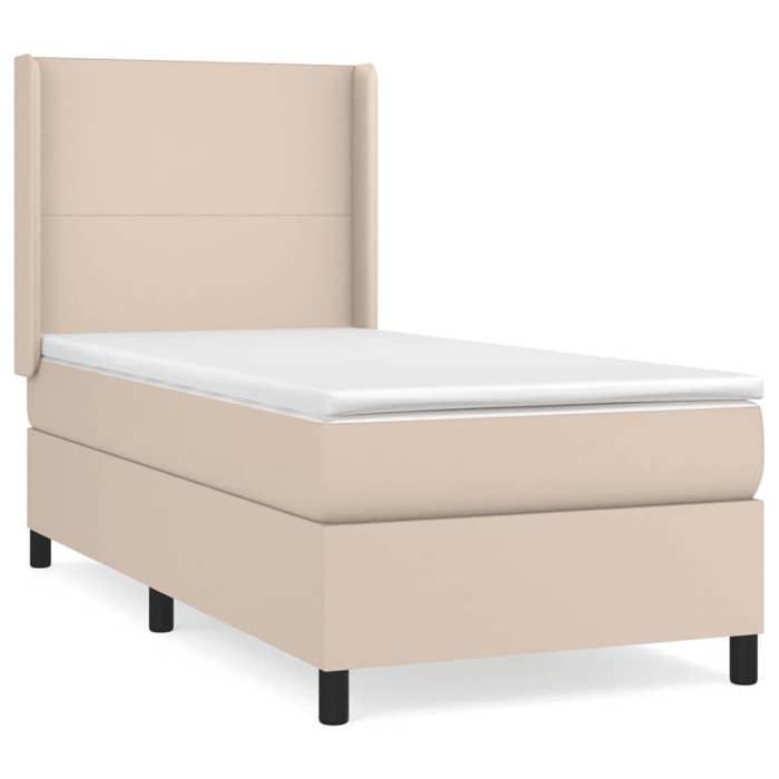 3132362 vidaXL Divan Bed with Mattress Cappuccino 90x200 Cm