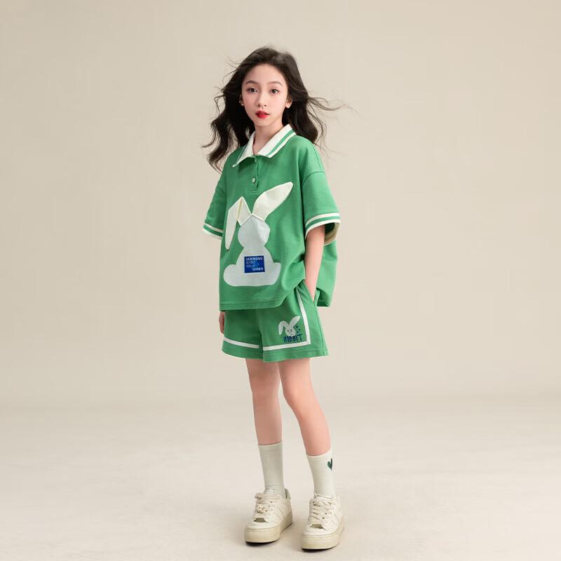 Girls  Summer Polo Short Sleeve Sport Set 140 cm