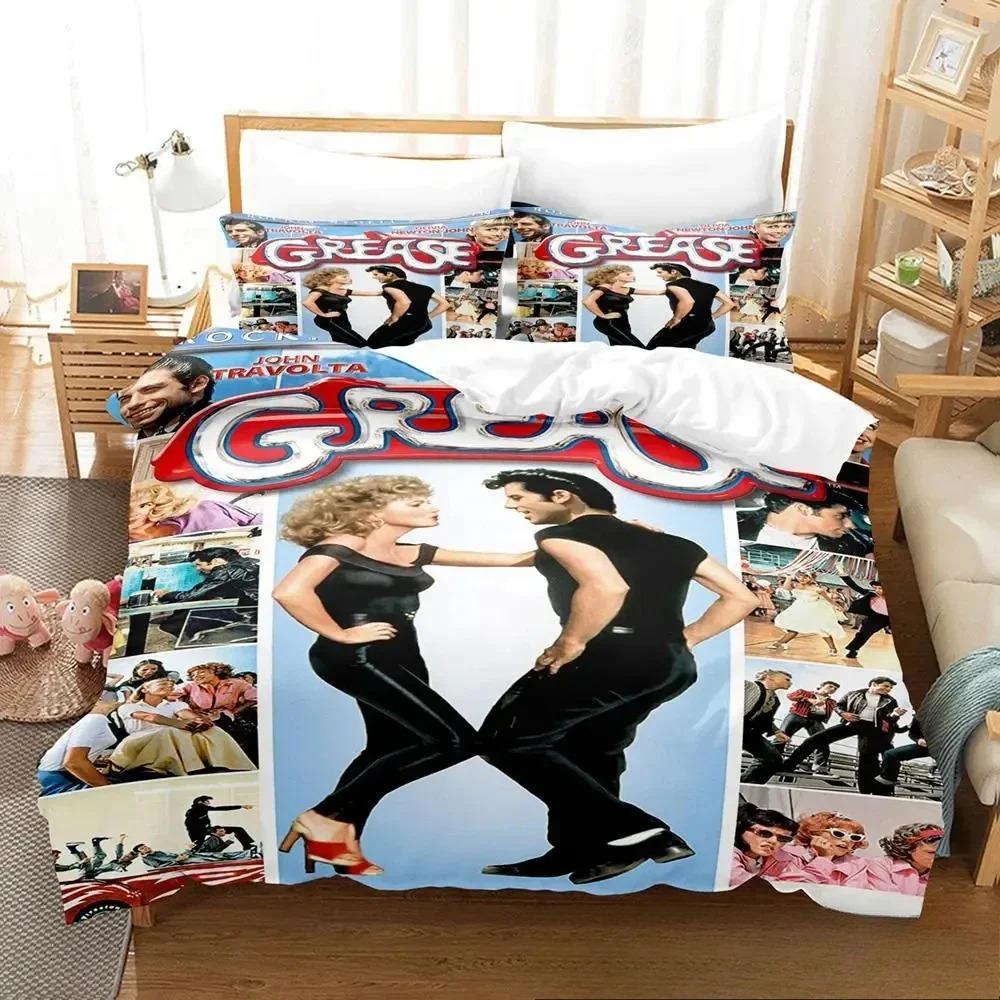 3D Print Grease Bedding Set Boys Girls Twin Queen King Size Duvet Cover Pillowcase Bed boys Adult Home Textileextile