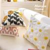 Nordic Light Luxury Ins Style Flower Velvet Pillow Case Living Room Sofa Pillow Waist Pillow Bed Head Home Soft Decoration