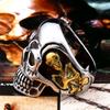 Beier new store 316L Stainless Steel ring top quality Big Tripple Skull Ring Punk Biker jewelry