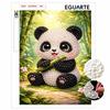 3D Pearl Painting Kit Cute Panda Design Frameless DIY Bead Art Canvas Leisure Handmade Craft for Bedroom Wall Decor