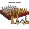 Gold Silver Luxury Zinc Alloy Chess Figures 30*30*2.8Cm Wooden Chess Set Folding Retro Home Chess Decoration Set Chessboard Game