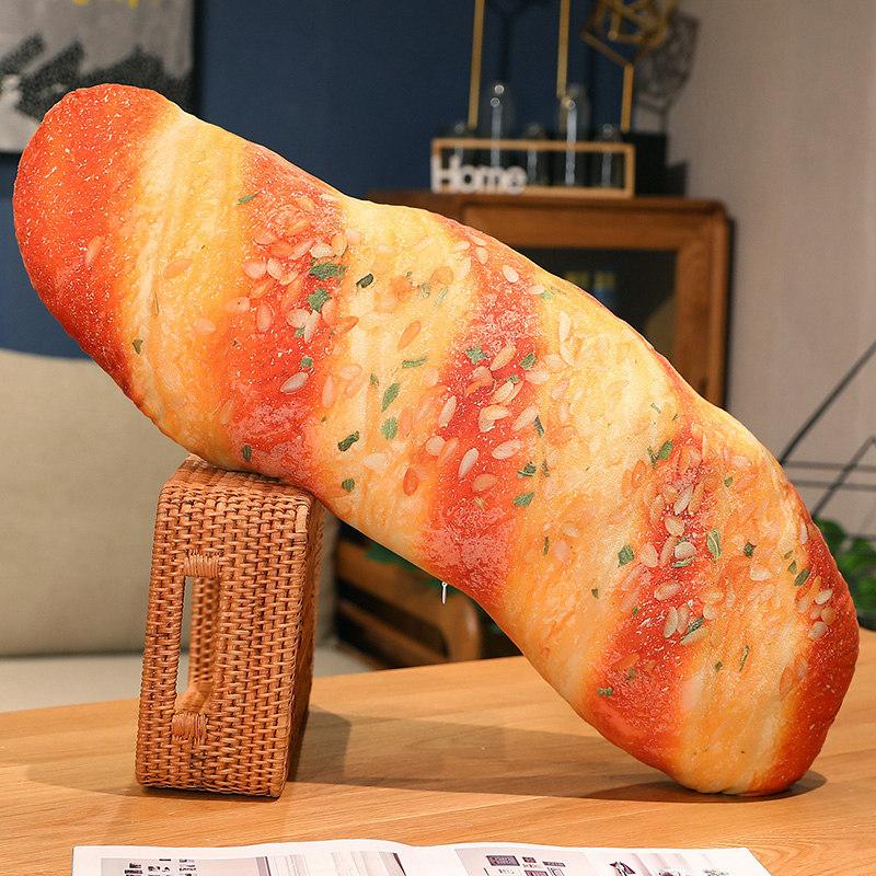 20-110cm French Bread Plush Throw Pillow Soft Realistic Printed and Dyeing Pillow Sofa Kitchen Decoration Party Gift