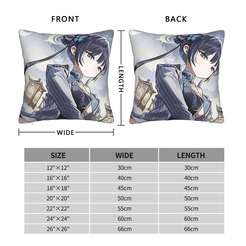 Blue Archive Ryuuge Kisaki Pillow Case Custom Pillow Cover Funny Cushion Cover For Chair Sofa Home Decor