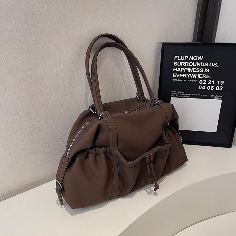 Elegant PU Tote Bag for Women – Fashionable Drawstring Bottom Design with Adjustable Shoulder Strap, Perfect for Work & Daily Use