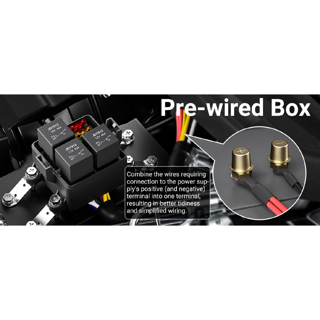 3 Way 12V Waterproof Relay Box Pre-Wired Fuse and Relay Box 3x4 Pin 40A Relay and 3 ATC/ATO Blade Fuse for Automotive Cars Truck