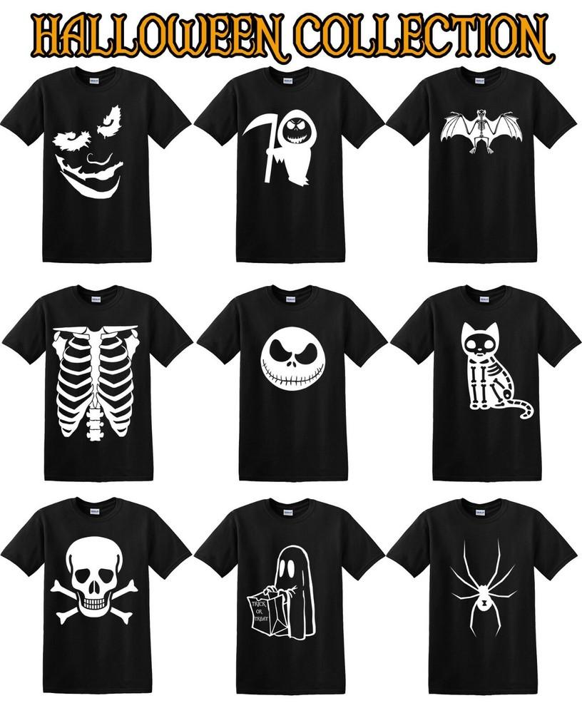 

ХЭЛЛОУИН ФУТБОЛКИ КОСТЮМ Футболка Тыква Маскарадный костюм МУЖСКАЯ ЖЕНСКАЯ ДЕТСКАЯ Череп Кот XL