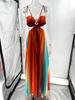 2025 Spaghetti Strap Gradient Island Style Beach Dress