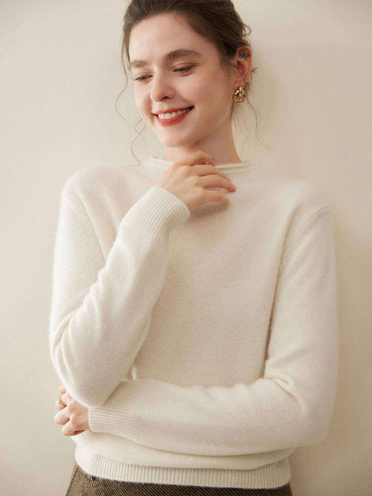 2025 Autumn/Winter Women's High Neck 100% Pure Cashmere Soft Knit Sweater - Thick, Skin-Friendly Inner Layer.