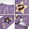 American Retro Cartoon Dog Star Embroidery Sweatpants Straight Leg Drawstring Pants Men