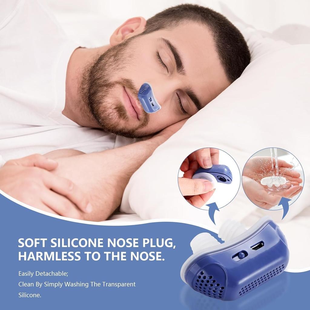 Anti Snoring Device for Men and Women, Double Vortex Stop Snoring Device,Electric Anti Snoring Devices, Adjustable and Breathable Snoring Machine
