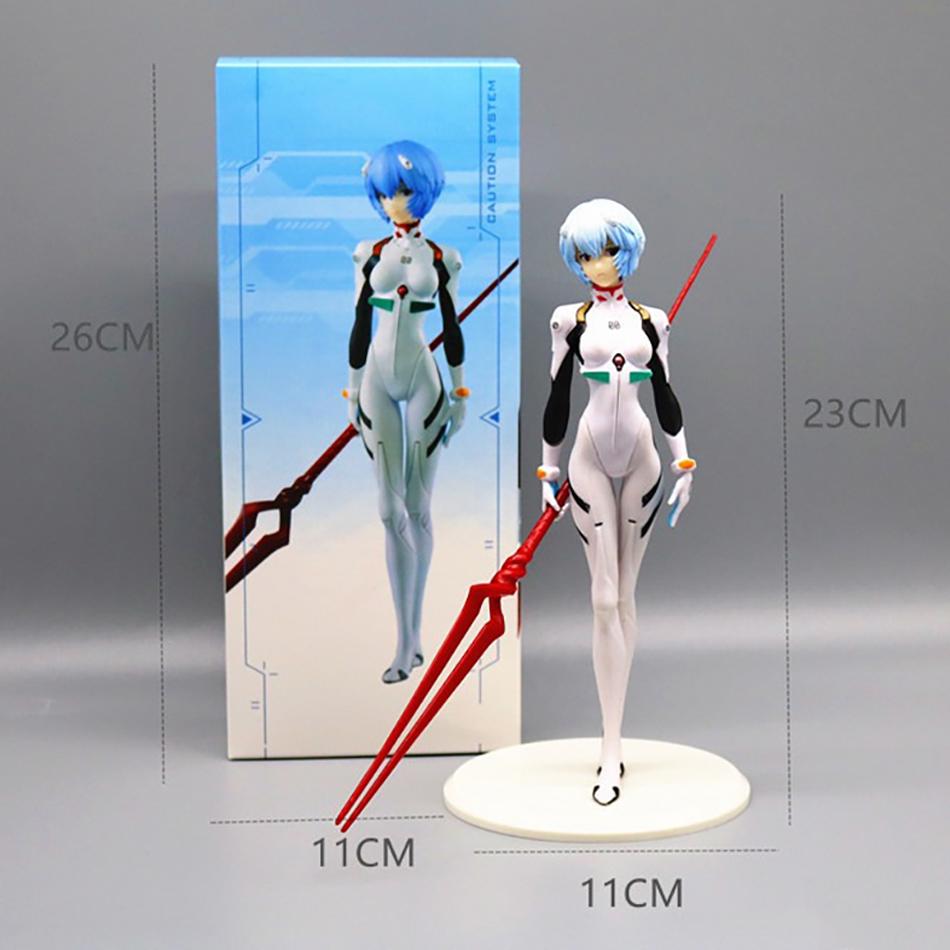 Anime Neon Genesis Evangelion Eva Ayanami Rei Kawaii Figur Weißer Kampfanzug Kurzes Haar PVC Sammlermodell Spielzeug Ornamente Geschenk