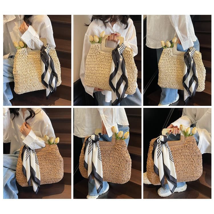 Straw Bags For Women Summer Casual Woven Crossbody Shoulder Travel Handbag Beach Bag Female Rattan Handbags Bag Women