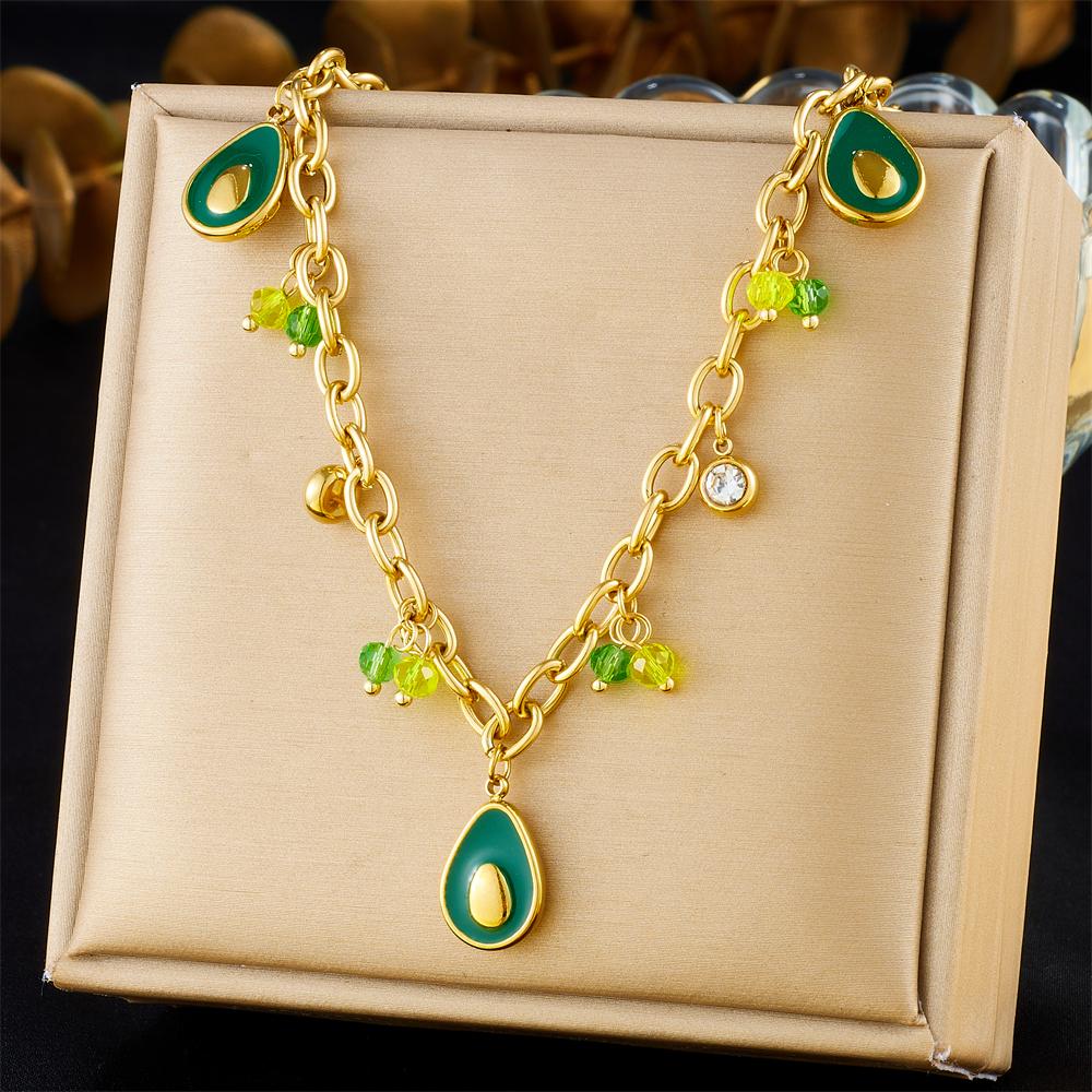 DIEYURO 316L Stainless Steell Cherry Strawberry Fruit Series Necklace For Women Lady New Fashion Neck Chain Jewelry Party Gift