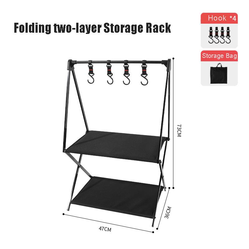 

Портативный складной стол для хранения барбекю на открытом воздухе из алюминиевого сплава, многослойный стеллаж для хранения походного снаряжения для путешествий по дороге