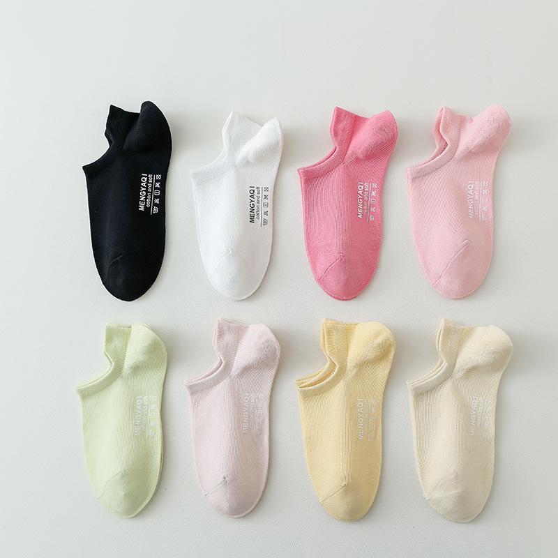 Women's Summer Thin Short Socks, Anti-slip and Non-dropping Heel Cotton Socks, Shallow Mouth Invisible Boat Socks, Women's Socks